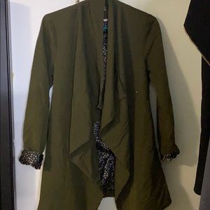 Military green trench jacket